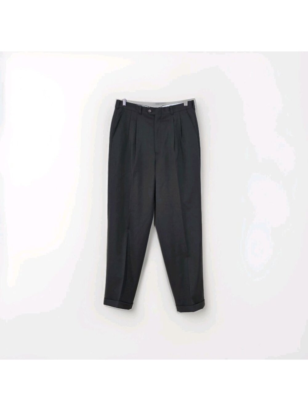 VTG Jones New York Wool Dress Pants Mens 34x31 Olive Green Straight Pleated Edgy